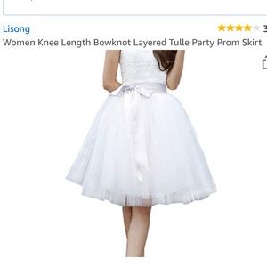Knee length pure white tu tu skirt